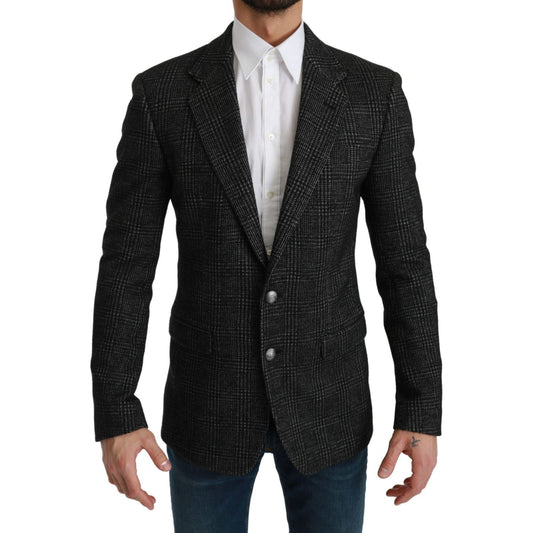 Dolce & Gabbana Gray Plaid Check Slim Fit Jacket Blazer KOS1778-46