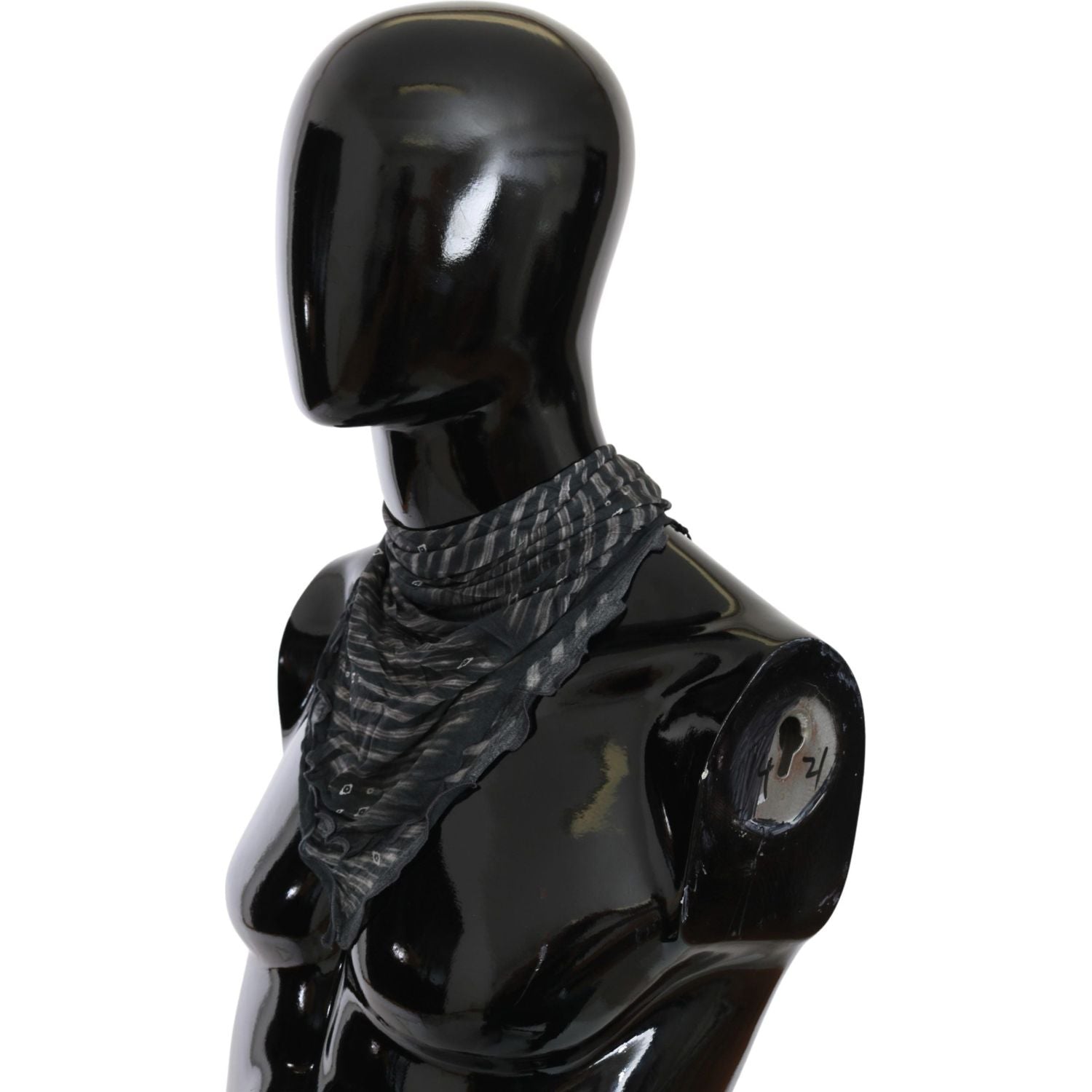 优雅黑色条纹男士粘胶围巾