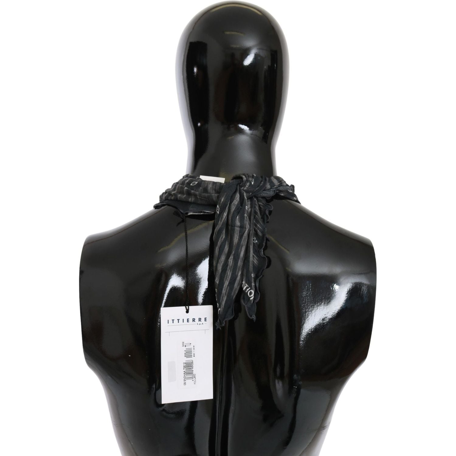 优雅黑色条纹男士粘胶围巾