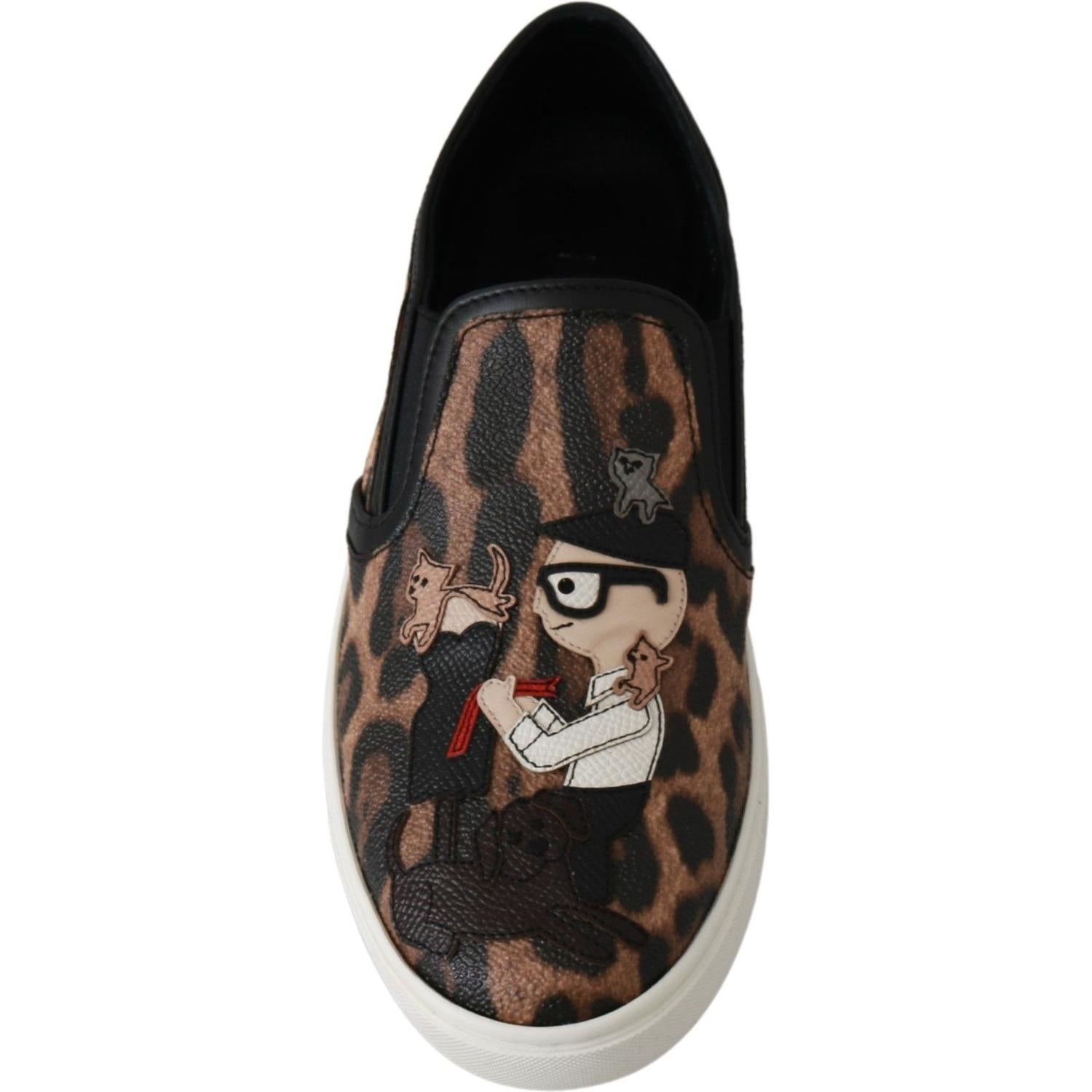 حذاء Dolce &amp; Gabbana Chic Leopard Print لراحة أنيقة