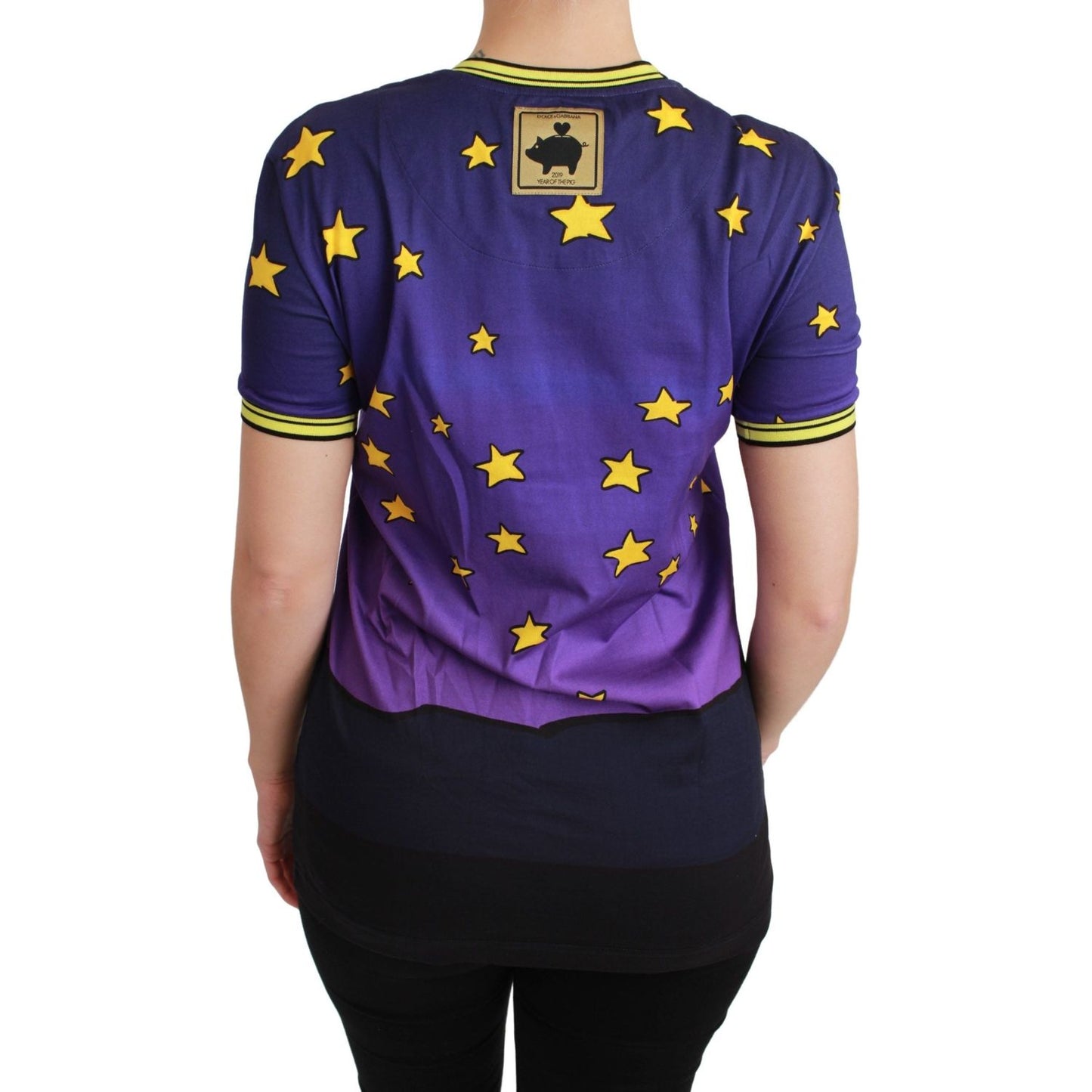 Dolce & Gabbana Purple YEAR OF THE PIG Top Cotton T-shirt TSH4554-36