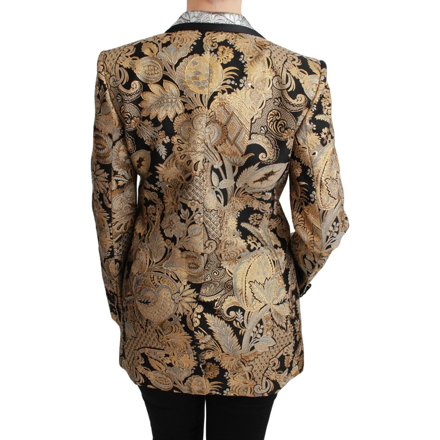 Dolce & Gabbana Black Gold Jacquard Blazer Jacket JKT2627-38