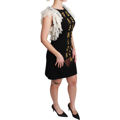 Dolce & Gabbana Black Fashion Devotion Sheath Mini Dress Dresses