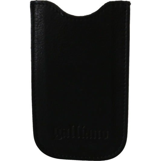 John Galliano Black Leather Multifunctional Men ID Bill Card Holder Wallet VAS8846