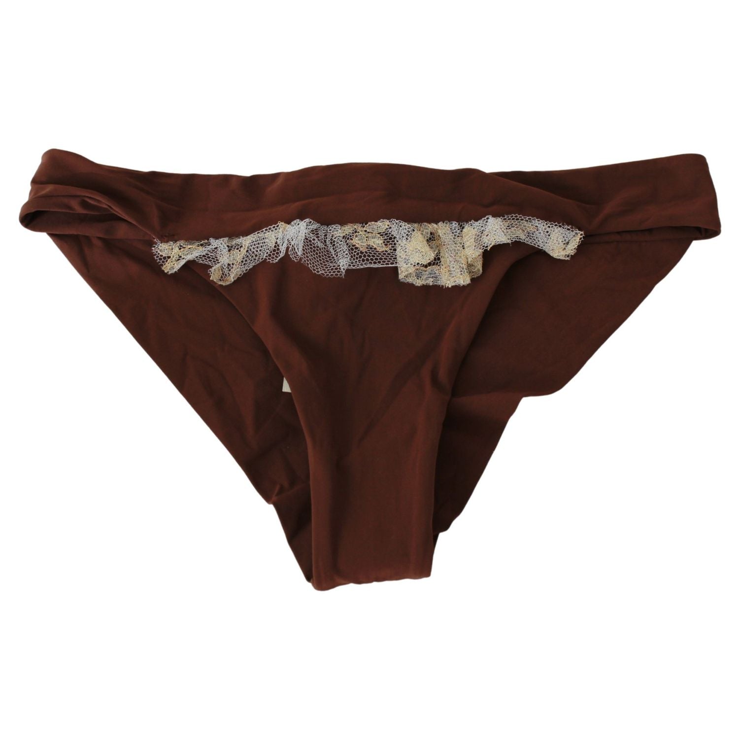 PINK MEMORIES بدلة سباحة أنيقة من قطعتين مصنوعة من الدانتيل باللون البني