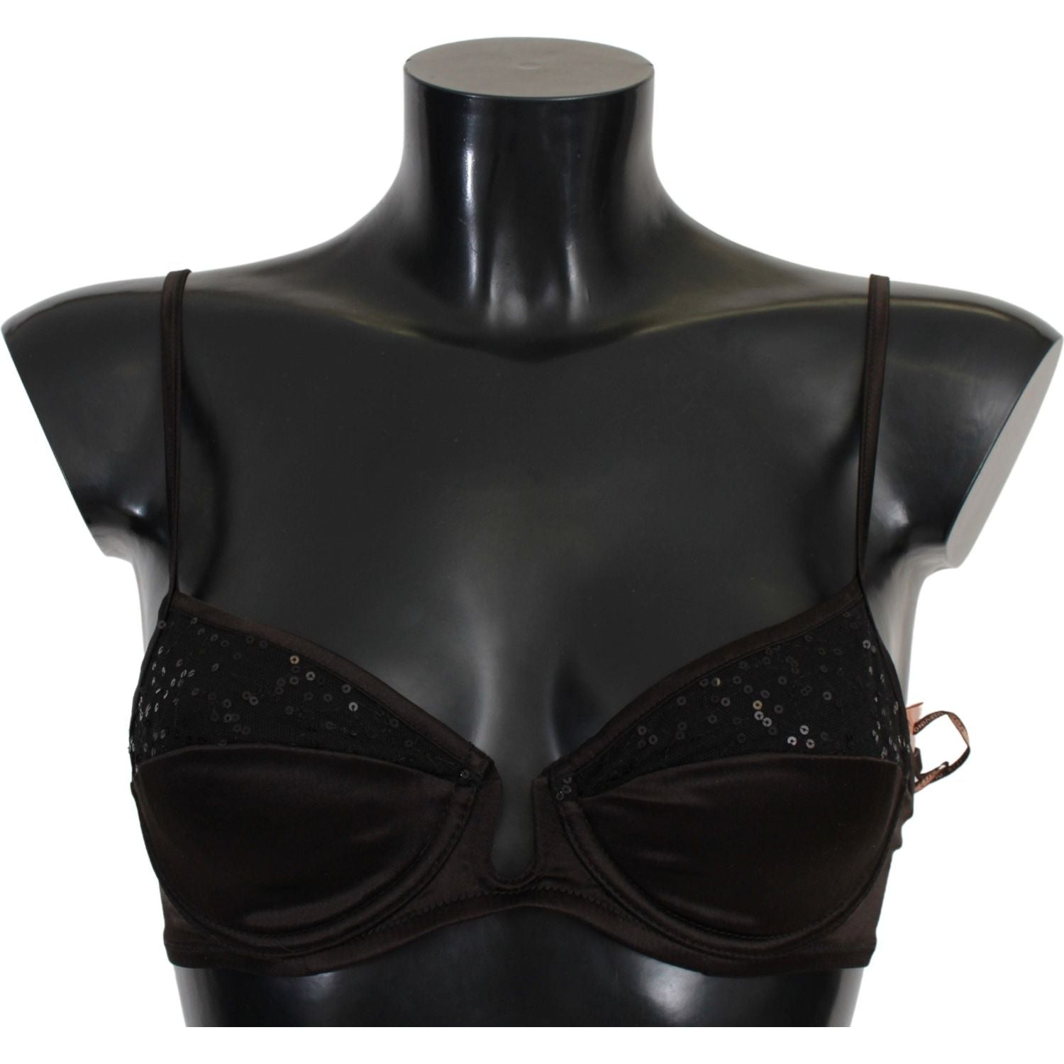 حمالة صدر Balconette بنية مطرزة من Ermanno Scervino