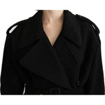 Dolce & Gabbana Virgin Wool Black Blazer Trenchcoat Jacket JKT2638-40