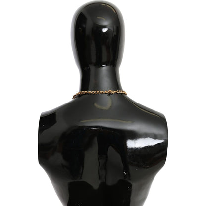 Dolce & Gabbana Green Leaves Gold Brass Crystal Flower Pendant Necklace Necklace