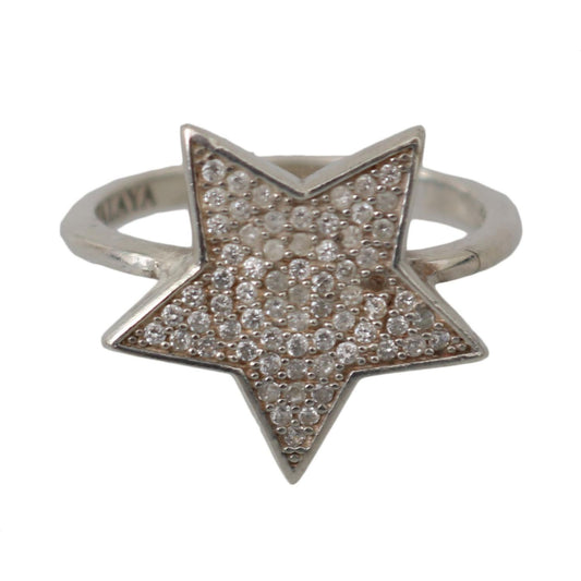 Nialaya Silver Womens Clear CZ Star 925 Ring SMY11068-5