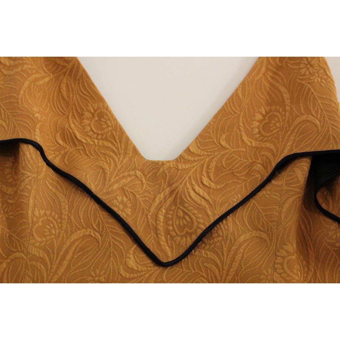 FILOS Black Bronze Silk Sleeveless Above Sheath Dress