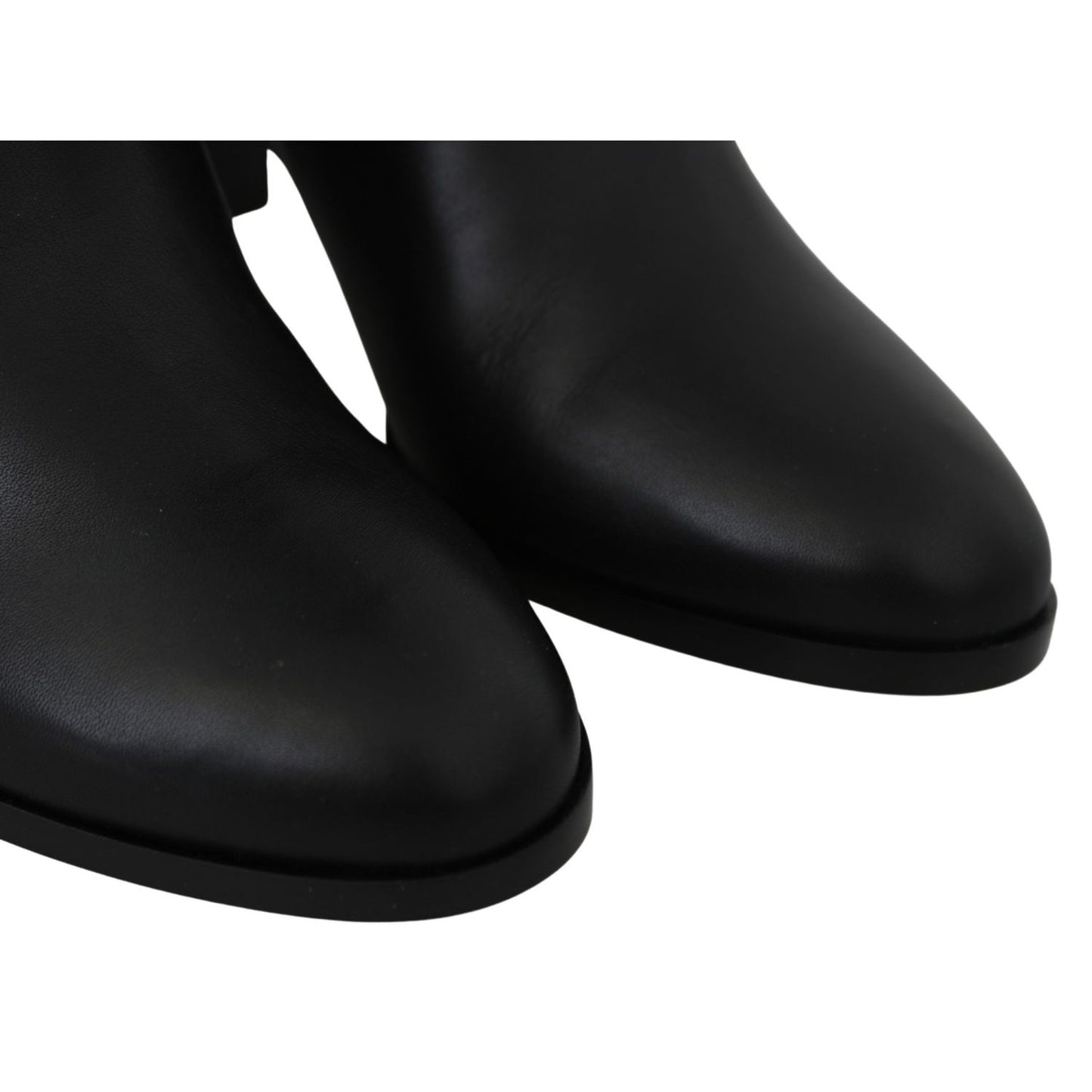 Jimmy Choo Elegant Black Calf Leather Heeled Boots