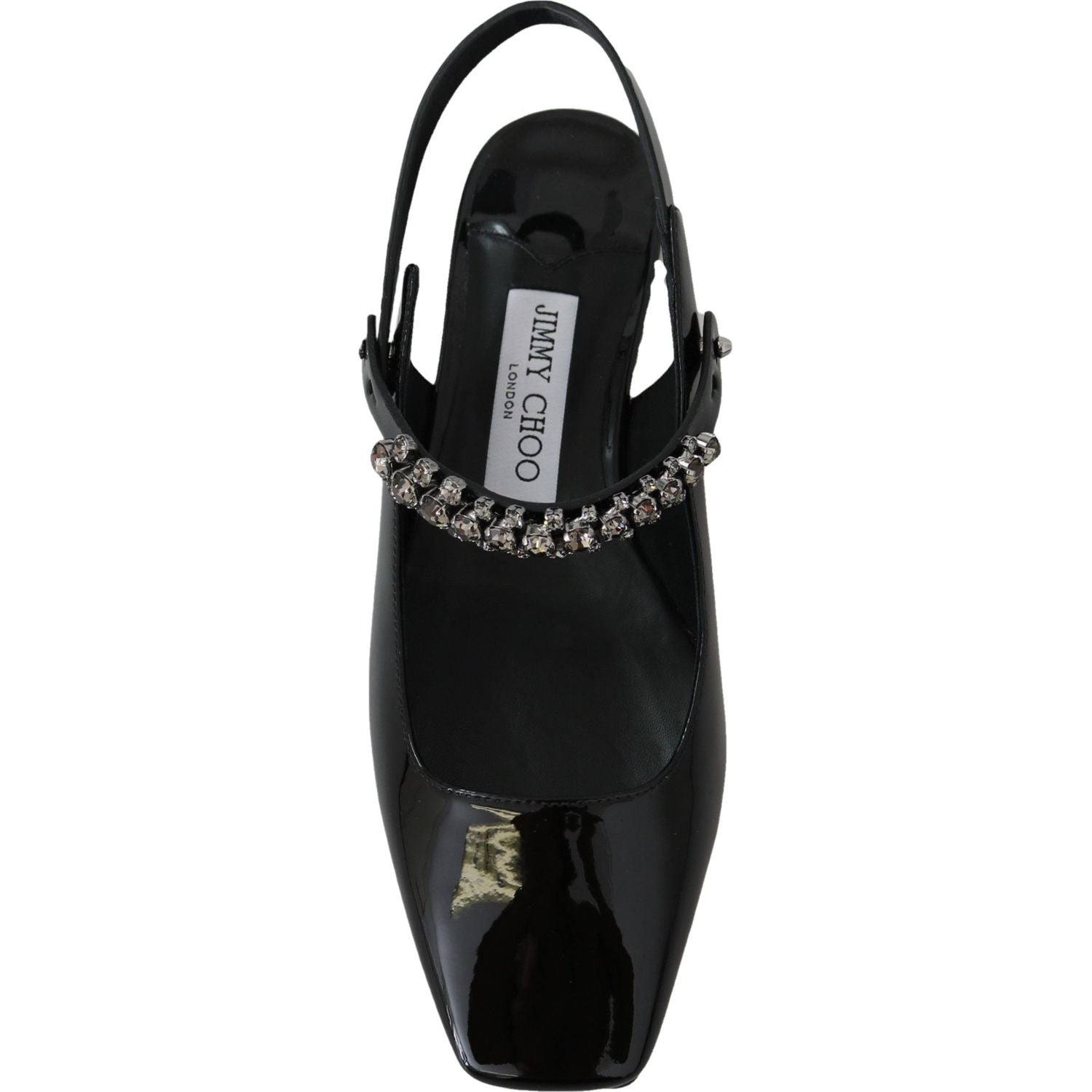 Jimmy Choo Black Patent Leather Mahdis Flat Shoes