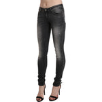 Acht Black Gray Washed Skinny Trouser Cotton Jeans Jeans & Pants