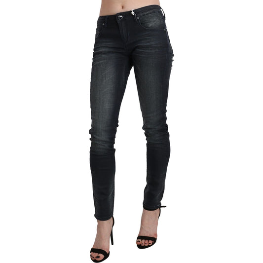 Acht Black Washed Low Waist Skinny Denim Trouser PAN71213-28