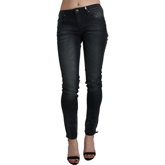 Acht Black Washed Low Waist Skinny Denim Trouser PAN71213-28