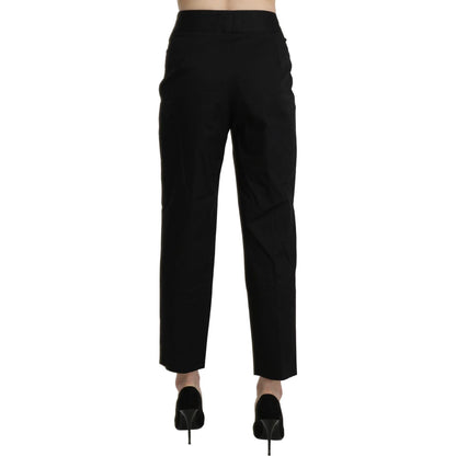BENCIVENGA Black High Waist Straight Cropped Dress Pants Jeans & Pants