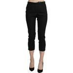 BENCIVENGA Black High Waist Skinny Cropped Dress Trouser Pants Jeans & Pants