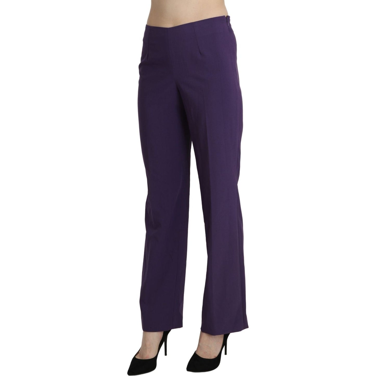 BENCIVENGA Purple High Waist Straight Dress Trouser Pants