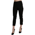 BENCIVENGA Elegant Black High Waist Cropped Pants Jeans & Pants BENCIVENGA Rosy Brown