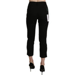 BENCIVENGA Elegant Black High Waist Cropped Pants Jeans & Pants BENCIVENGA Black