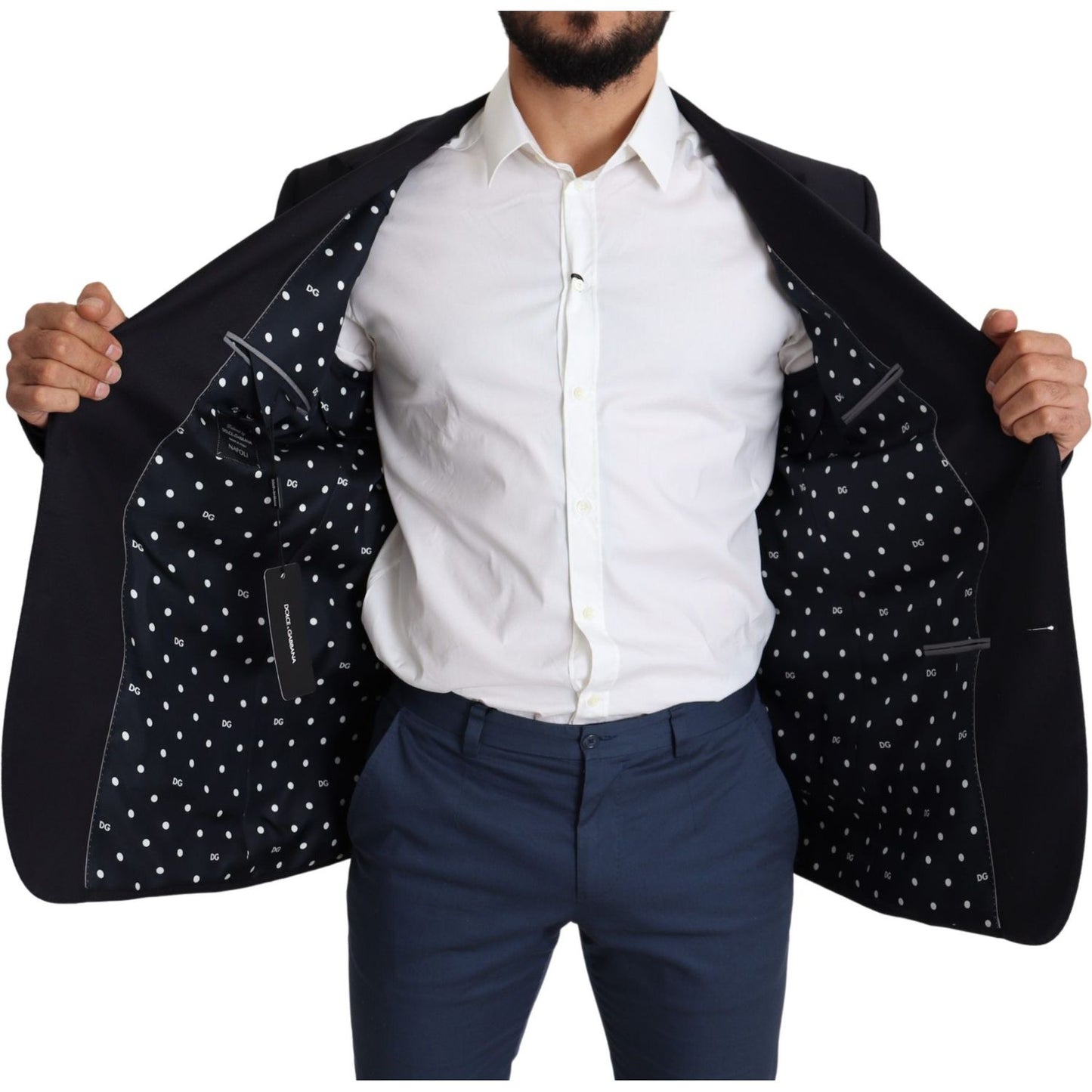 Dolce & Gabbana Black Wool Single Breasted NAPOLI Blazer