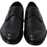 Dolce & Gabbana Black Leather SARTORIA Hand Made Shoes MV3734-39.5