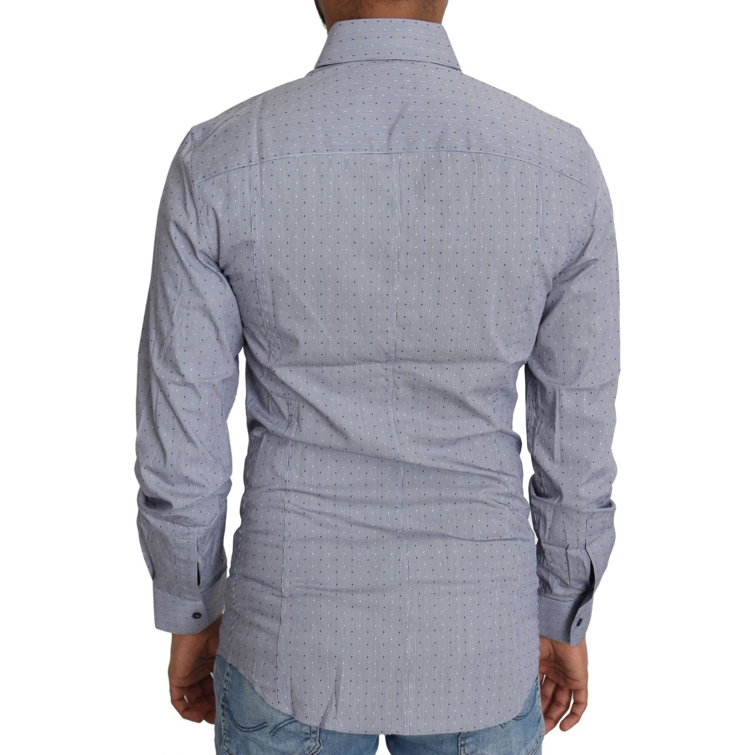 قميص دولتشي آند غابانا سيسيليا بقصّة Slim Fit من مزيج القطن المنقط