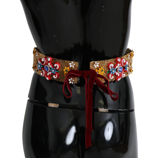 Dolce & Gabbana multicolor Embellished Floral Crystal Wide Waist Belt SMY10484-42