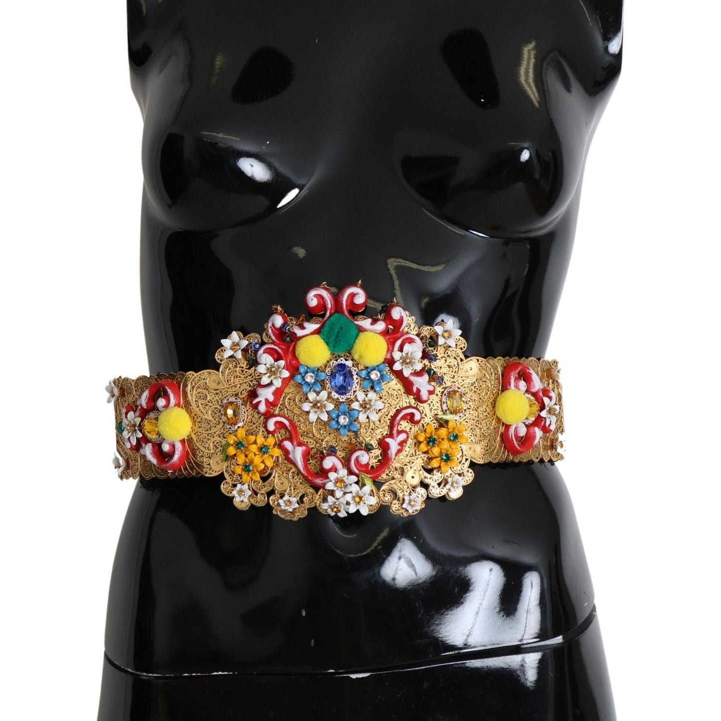 Dolce & Gabbana multicolor Embellished Floral Crystal Wide Waist Belt Belt