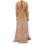 Lanre Da Silva Ajayi GOLD Long Lace Maxi Crystal Dress GSS10136-1
