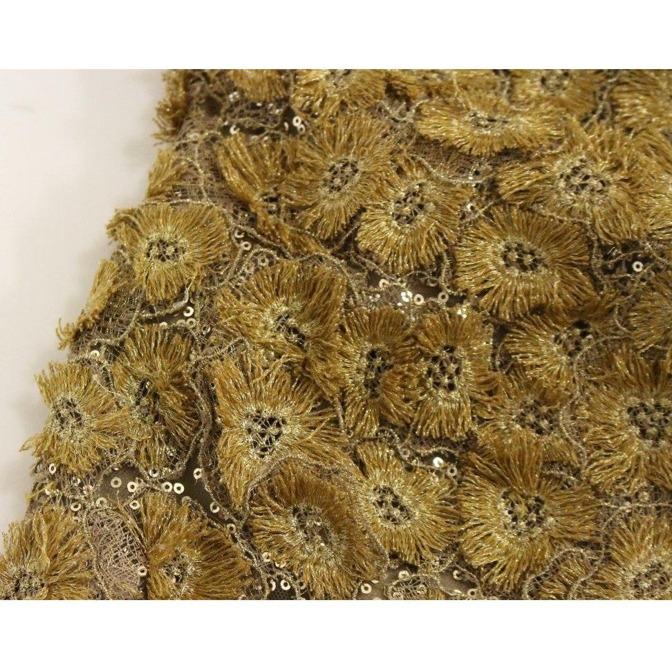 Lanre Da Silva Ajayi GOLD Long Lace Maxi Crystal Dress GSS10136-1