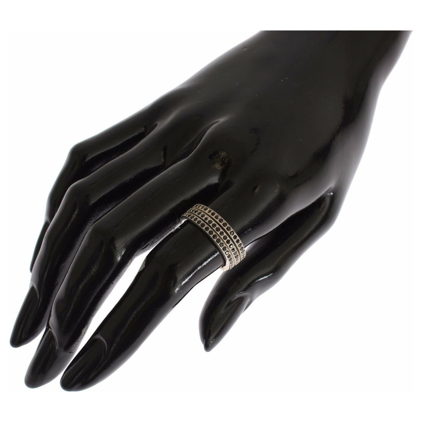 Nialaya Black CZ 925 Sterling Silver Womens Ring SIG19089-US5