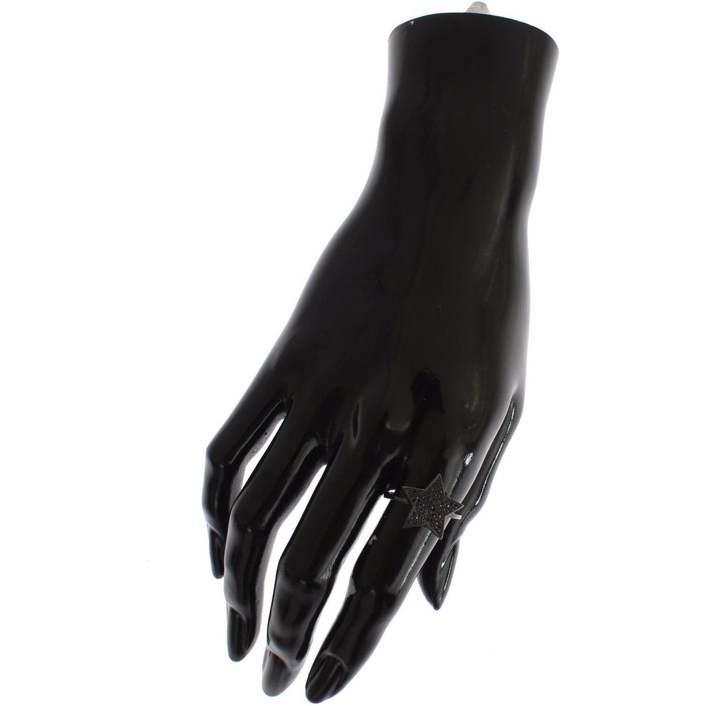 Nialaya Black CZ Star 925 Silver Womens Ring Ring