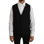Dolce & Gabbana Black Solid Wool Silk Vest TSH2789-44