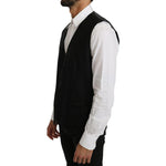 Dolce & Gabbana Black Solid Wool Silk Vest TSH2789-44