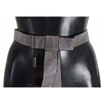 Dolce & Gabbana Black Silk Clear Crystal Bow Waist Belt NOC10069-S