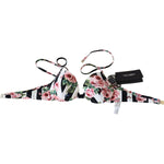 Dolce & Gabbana Multicolor Striped Rose Print Swimwear Bikini Tops BIK1352-IT1
