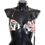 Dolce & Gabbana Multicolor Striped Rose Print Swimwear Bikini Tops BIK1352-IT1