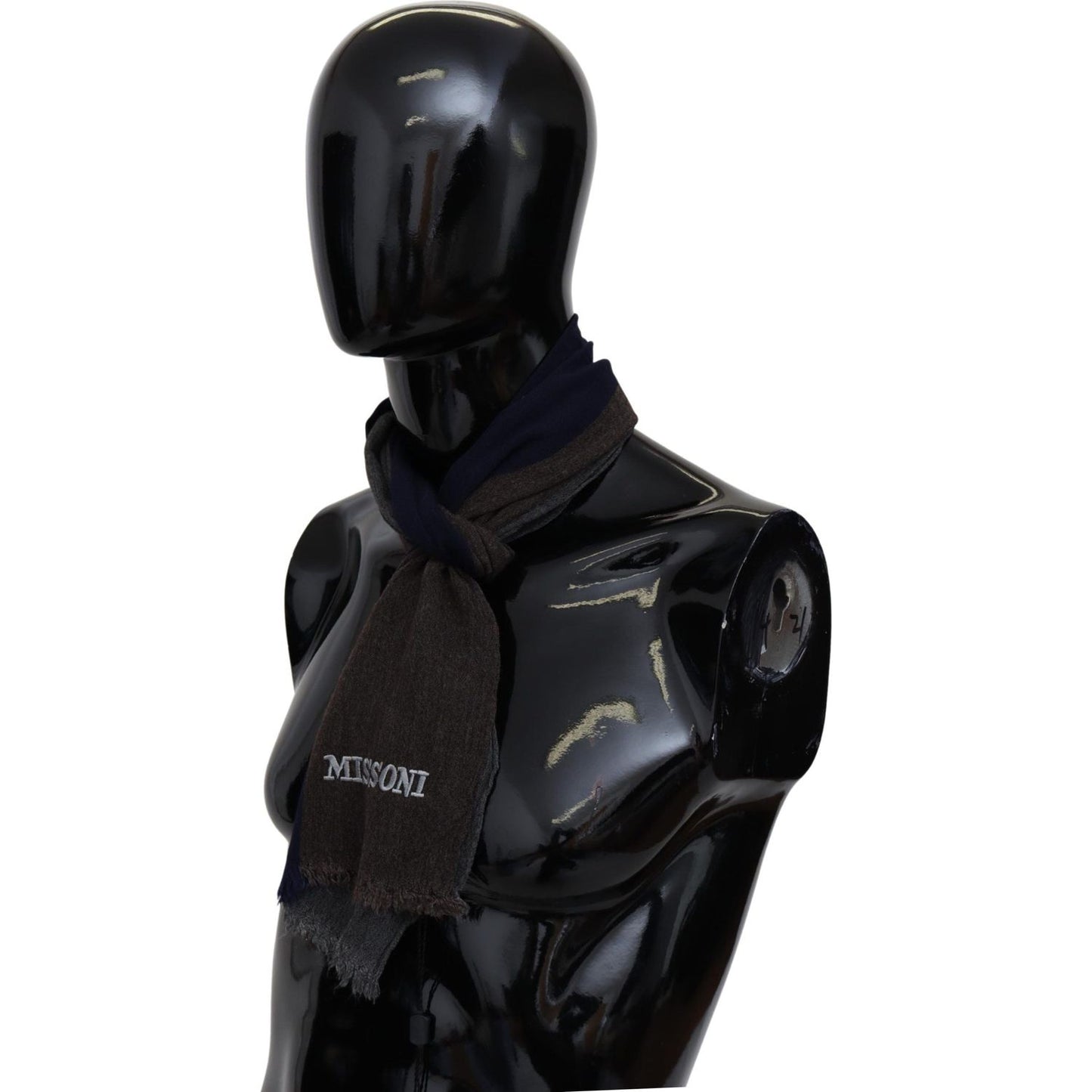 Missoni Multicolor Striped Wool Unisex Wrap Fringes Scarf