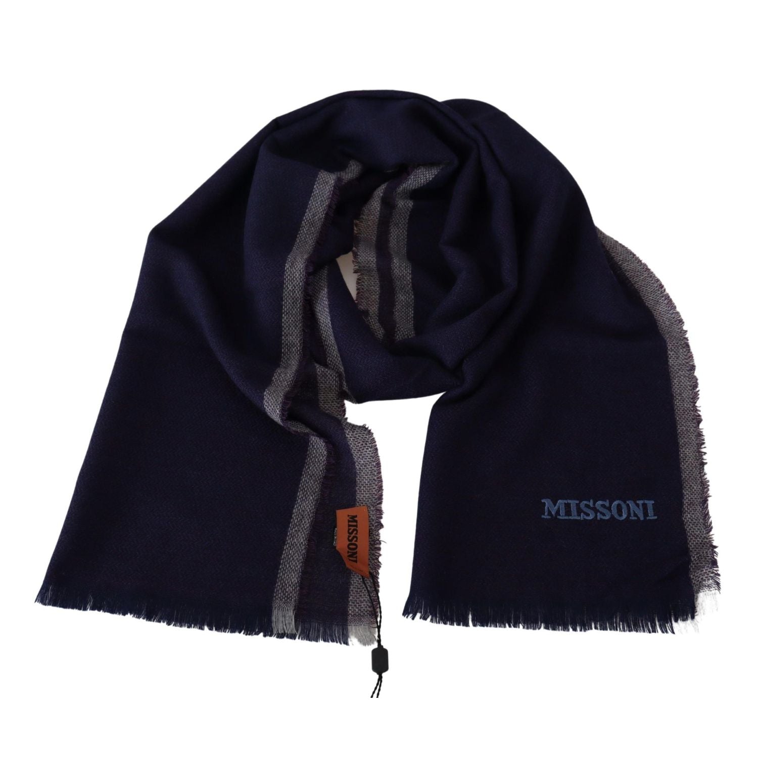 Missoni Multicolor Striped Wool Unisex Wrap Fringes Scarf