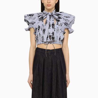 Vivienne Westwood Cotton bow and shoulder top Shirts