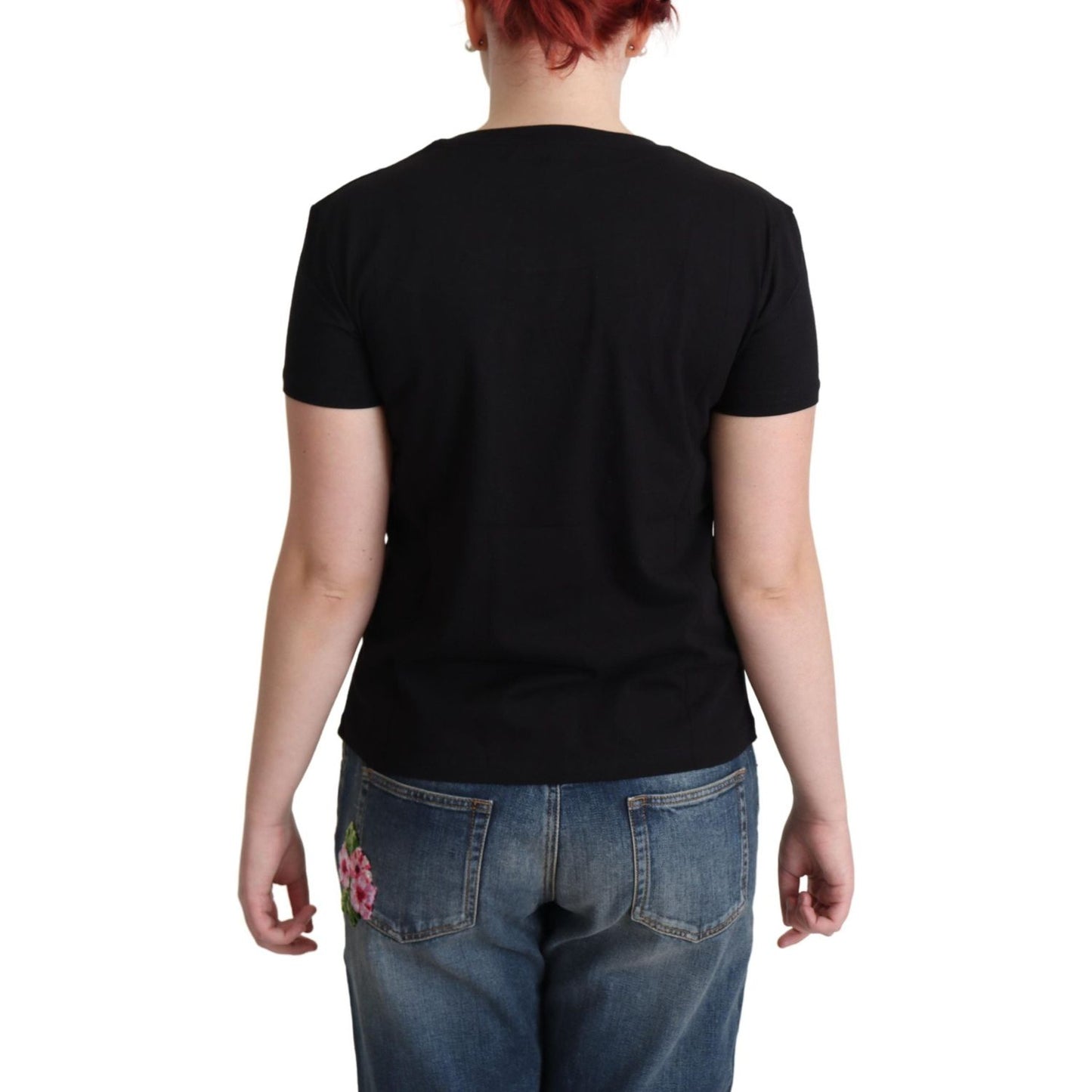 Moschino Black Cotton Sunny Milano Print T-shirt