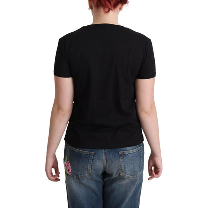 Moschino Black Cotton Sunny Milano Print T-shirt