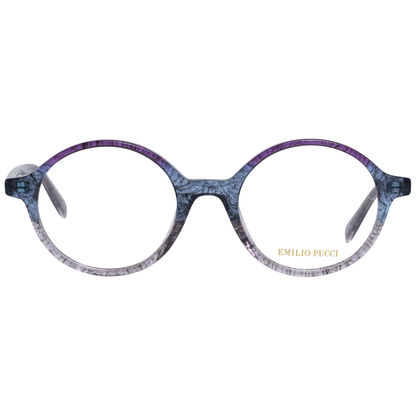 Emilio Pucci Purple Plastic Glasses (Frames) for women, full-rim style, featuring a branded case included in shipment.