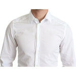 Dolce & Gabbana White Cotton Long Sleeves Men Formal Shirt TSH5903 -IT37