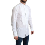 Dolce & Gabbana White Bib Cotton Poplin Men Formal Shirt TSH5932 -37