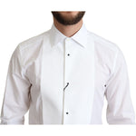 Dolce & Gabbana White Bib Cotton Poplin Men Formal Shirt TSH5932 -37