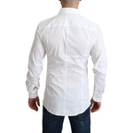 Dolce & Gabbana White Cotton Stretch Men Formal SICILIA Shirt TSH5939 -38