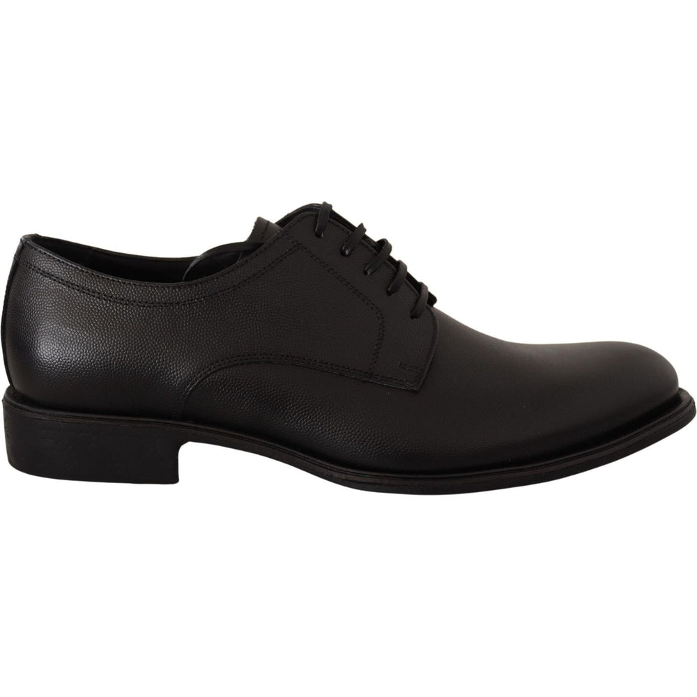 Dolce & Gabbana Black Leather Lace Up Mens Formal Derby Shoes MV3943-41