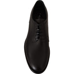 Dolce & Gabbana Black Leather Lace Up Mens Formal Derby Shoes MV3943-41